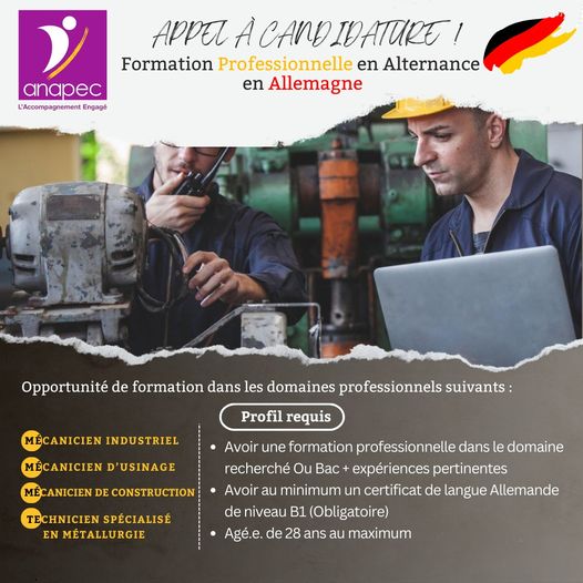 Appel à candidature pour une formation professionnelle en alternance en Allemagne
