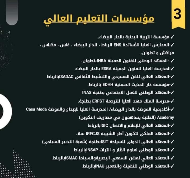 مؤسسات التعليم العالي المفتوحة في وجه الحاصلين على باك شعبة الاداب و العلوم الانسانية