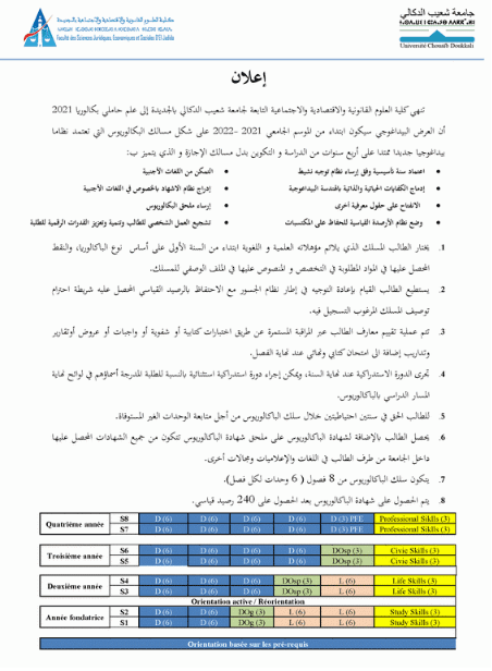 بكالوريوس كلية العلوم القانونية الجديدة شعيب الدكالي