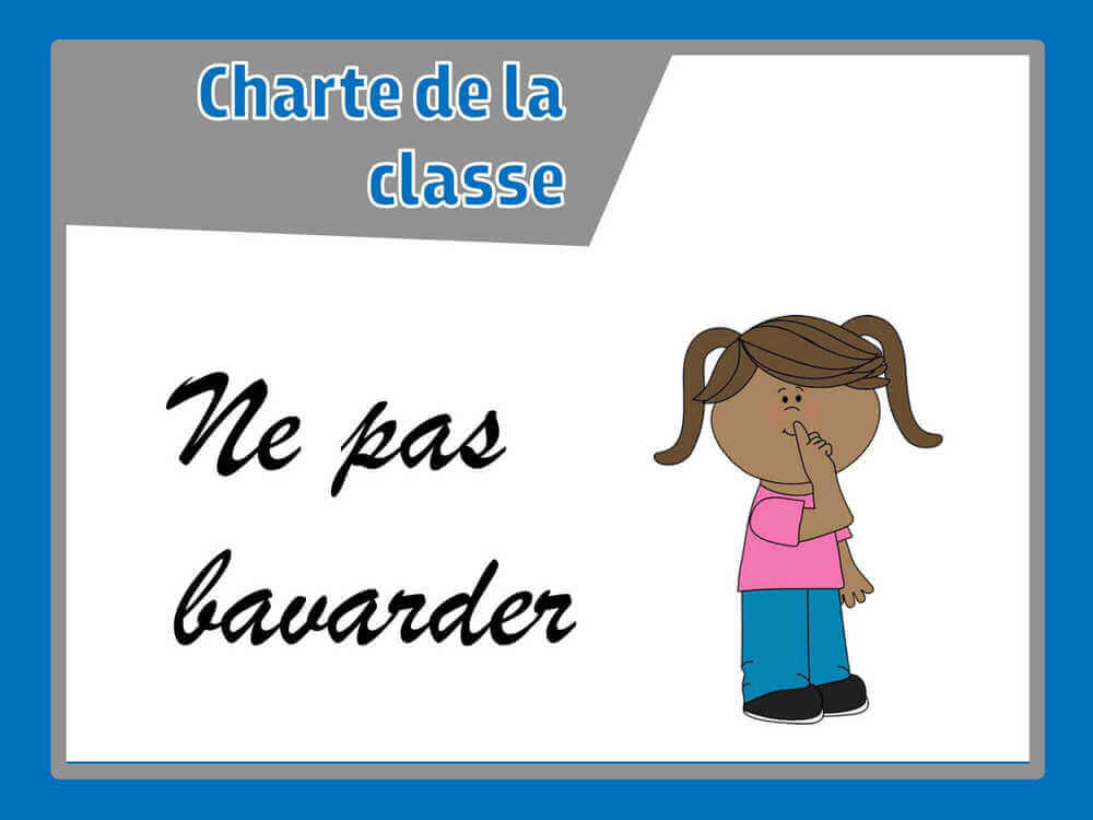 ne pas bavarder en classe chart de la classe