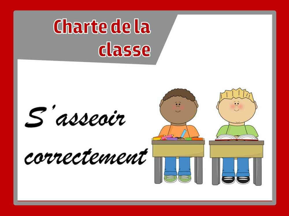 s'asseoir correctement chart de la classe