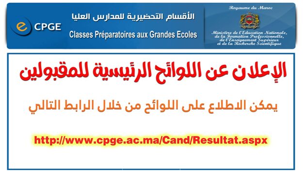 Résultats CPGE Maroc Classes Préparatoires 2022-2023